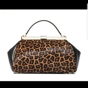 Alice+Olivia Leopard Calf Hair Leather Doctor Bag